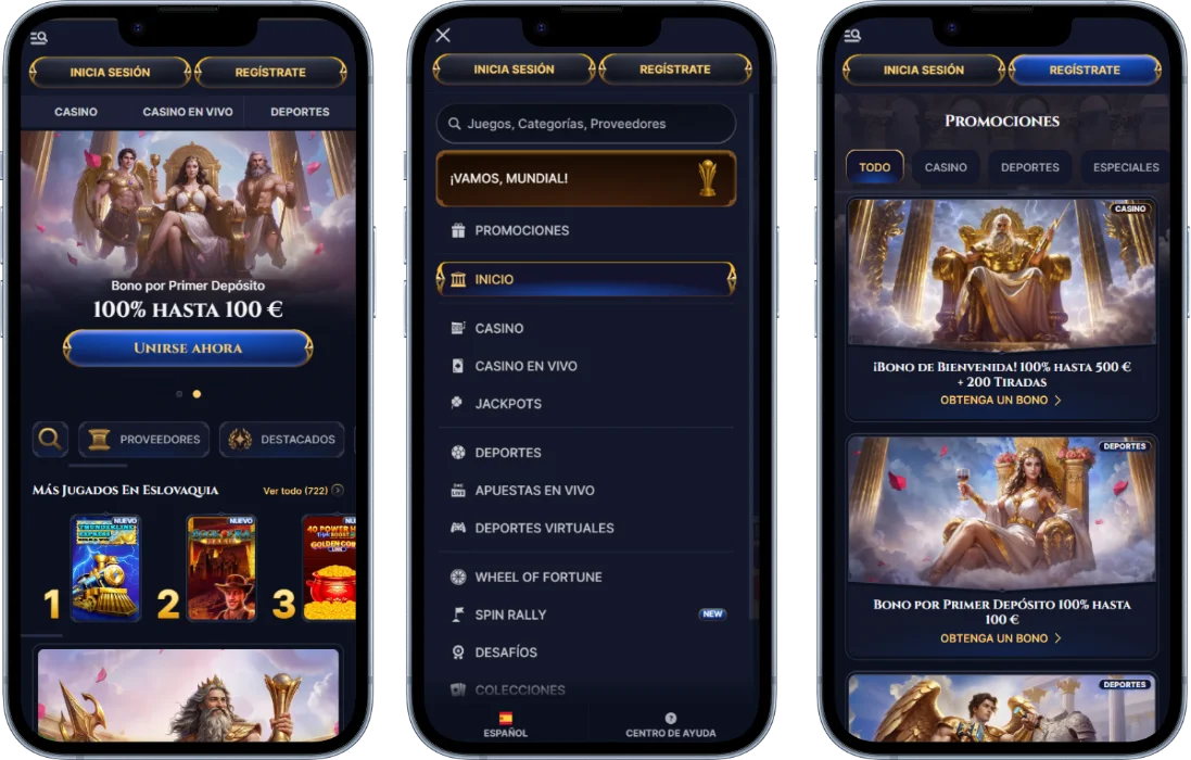 Cazeus Casino en el Móvil