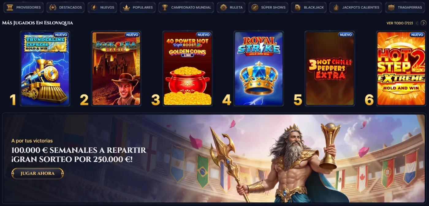 Cazeus Casino Página principal